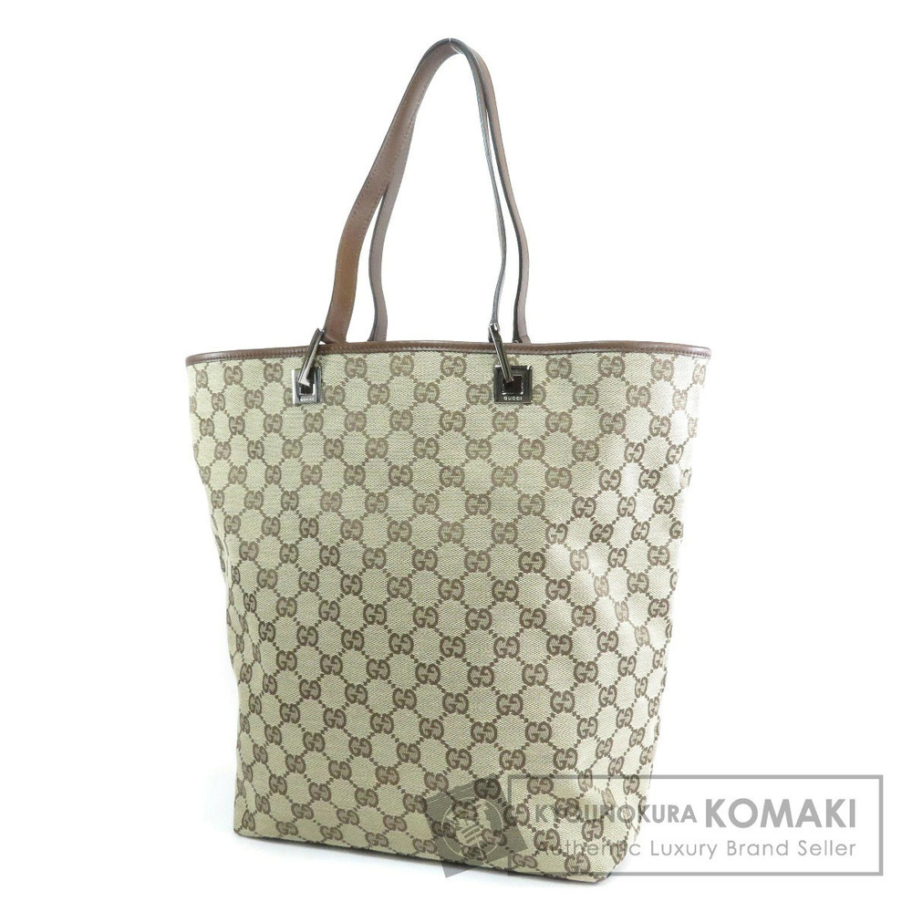 Gucci GG Canvas Tote bag beige monogram canvas brown leather